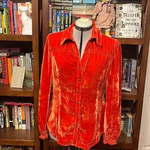 Ryan Michael Silk Velvet Blouse